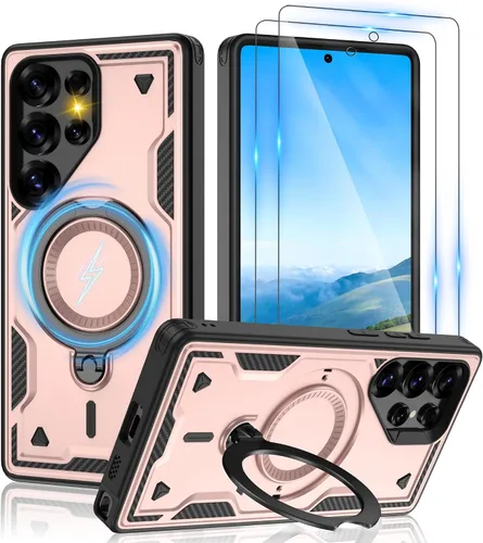 Vista 125 de Gritup fro Funda para Google Pixel 9A, funda protectora magnética de grado militar compatible con Mag-Safe, 2 protectores de pantalla HD, soporte