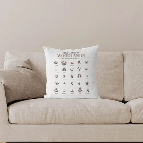 Vista 3 de IWXYI Fundas de almohada de bosque, fundas de almohada de pistas de animales de 18 x 18, decoración de guardería de bosques, fundas de almohada