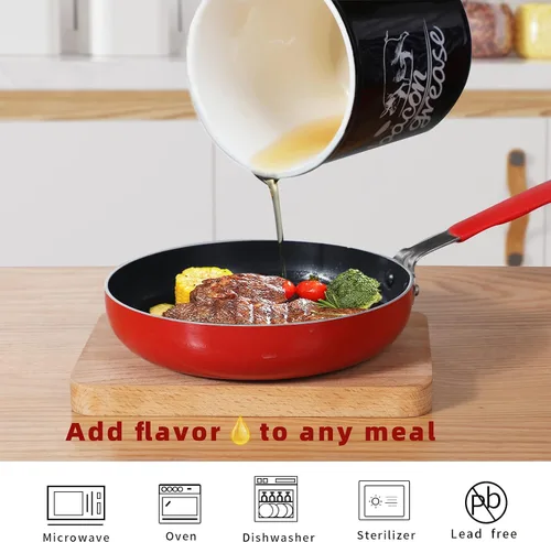 Vista 2 de ONTUBE Contenedor de grasa de tocino de cerámica con colador, recipiente para almacenamiento de aceite de cocina con colador para cocina