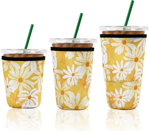 Vista 9 de Cobetech - Funda reutilizable para café helado, paquete de 3 fundas de neopreno para tazas de café frías, de 16 a 32 onzas, funda aislada para taza