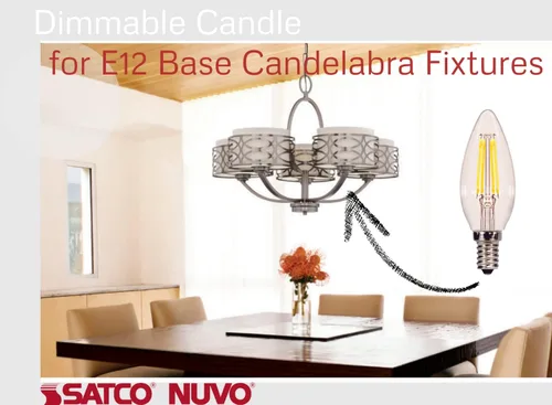 Vista 2 de Satco S29877 Bombilla de candelabro en acabado claro, transparente