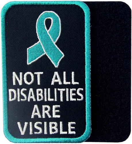 Vista 5 de Not All Disabilities are Visible Chalecos/Arneses Service Perro Emblema Bordado Sujetador Gancho y Bucle Parche