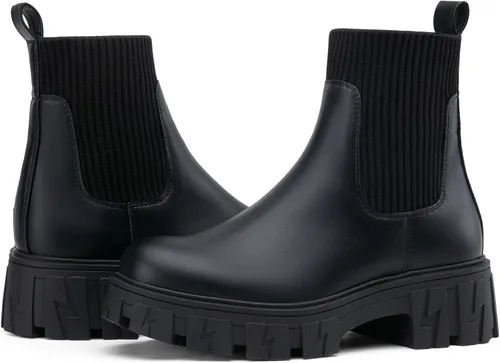 Vista 8 de Jeossy Botines 9610 para mujer, con plataforma Chelsea, tacón grueso, suela elástica