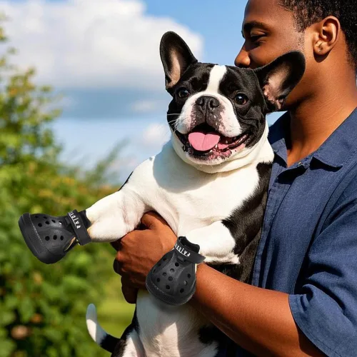 Vista 6 de JZXOIVA Zapatos para perros para pavimento caliente, botines de perro para perros pequeños, botas transpirables para perros y protectores de patas