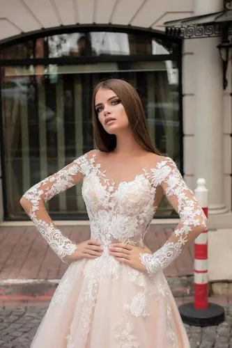 Vista 7 de Vestidos de novia de encaje para novia apliques de tul vestido de baile de manga larga vestido de novia de satén vestido de novia de sirena de noche