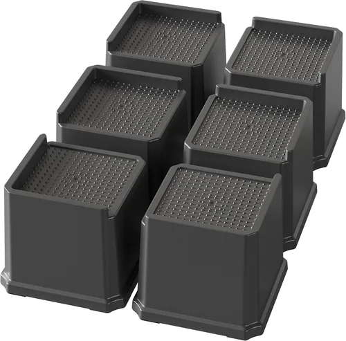 Vista 15 de Paquete de 9 elevadores de cama de 3 pulgadas resistentes para muebles que se adaptan a ruedas de cama, sofá, mesa y sofá, color negro For Wheels