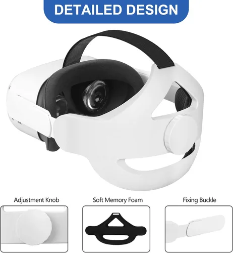 Vista 5 de MASiKEN K6 Adjustable Replace Elite Head Strap for Oculus Quest 2 Enhanced Support and Comfort Head Pad CushionReduce Head PressureOptimize