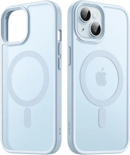 Vista 11 de JETech - Carcasa magnética mate para iPhone 15, color negro Compatible con MagSafe, parte trasera mate translúcida, protección delgada a prueba