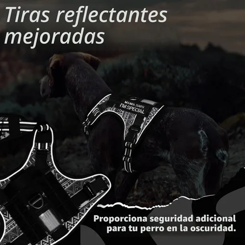 Vista 8 de rabbitgoo Arnés táctico para perros grandes, chaleco de servicio militar sin tirones con asa y Molle, fácil control para entrenar y caminar, correas