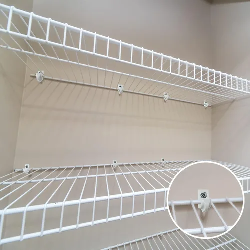Vista 6 de Amyhill 20 Piezas Clips de Alambre Blancos para Estantes Clips de Bucle Hacia Abajo de Pared para Armarios Plástico Resistente Soporte de Estante