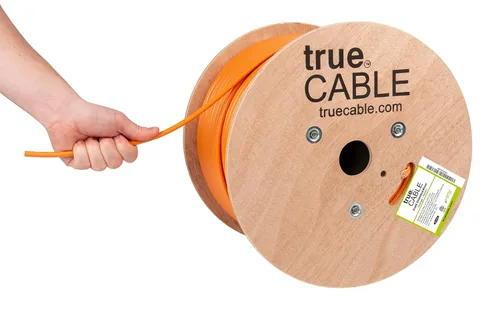 Vista 13 de TRUE CABLE Cable Ethernet a granel de elevación blindada Cat6 (CMR), 1000 pies, negro, cobre desnudo sólido 23 AWG, 550 MHz, escudo total de papel