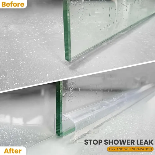 Vista 5 de Tira de sellado inferior de puerta de vidrio para ducha de baño, 2 piezas de 36 pulgadas de largo, tiras de sellado de PVC transparente para panel