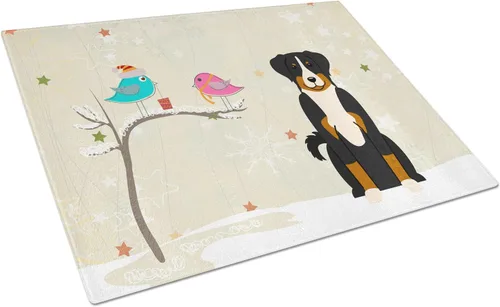 Vista 54 de Caroline's Treasures BB2513LCB - Tabla de cortar de vidrio con texto en inglés "Christmas Presents between Friends" Airedale Terrier - Tabla