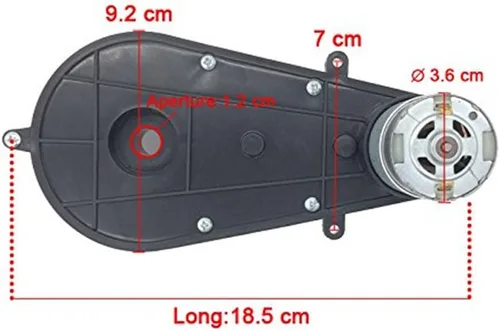 Vista 2 de Caja de cambios 550 15000RPM 12V Motor eléctrico Caja de engranajes para niños, motocicletas RS550 Drive Engine Match Juguetes para niños