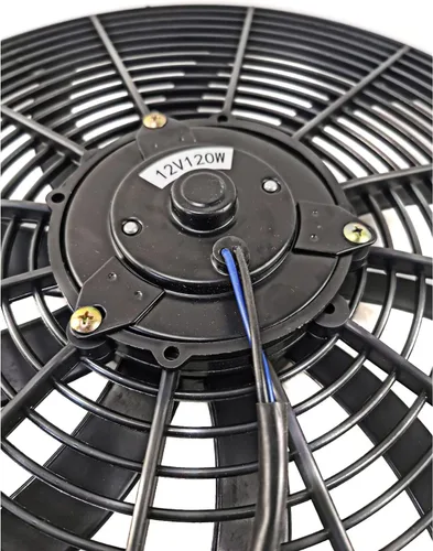 Vista 9 de 16" 12V 120W Universal Slim Fan Push Pull Radiador eléctrico Kit de montaje de refrigeración (negro)
