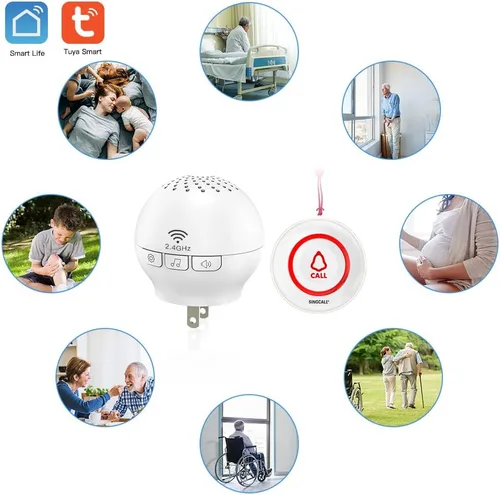 Vista 9 de SINGCALL Tuya WiFi, sistema inalámbrico de localización para cuidadores, 1