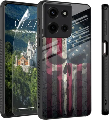 Vista 42 de Funda para Motorola Moto Edge 2022, cubierta trasera de vidrio templado con protector de pantalla, funda protectora a prueba de golpes para Motorola