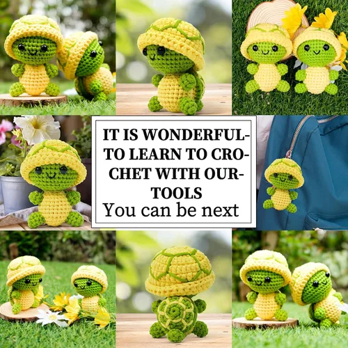 Vista 7 de YICBOR Kit de ganchillo para principiantes - Amigurumi Kits de animales de ganchillo con tutoriales en video paso a paso, juego de tejer