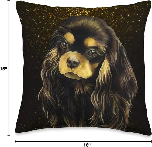 Vista 4 de King Charles Spaniel Gifts King Charles Spaniel, Black and Tan Cavalier - Almohada (16.0 x 16.0 in), multicolor