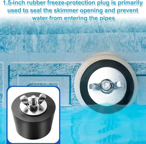 Vista 7 de 1.25"–1.5" Rubber Pool Winter Plug for Inground Above Ground Pools 2 Pack