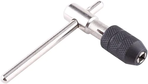 Vista 8 de Llave de rosca de mano con mango de acero con 4 grifos para crear hilos en madera, plástico, aluminio, materiales blandos