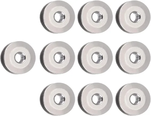 Vista 5 de Queenbox Bobinas de aluminio industriales de 0.827 in para máquinas de coser Singer Brother, 10 Uds