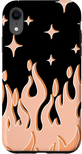 Vista 24 de Funda Gótica Pastel para iPhone 16 con diseño de llama naranja