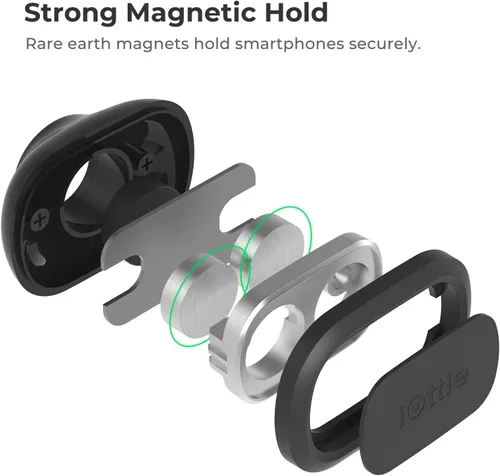 Vista 4 de iOttie iTap 2 Soporte magnético para rejilla de ventilación de automóvil, soporte y base para Samsung Galaxy S22, Google Pixel 7, Motorola Moto G