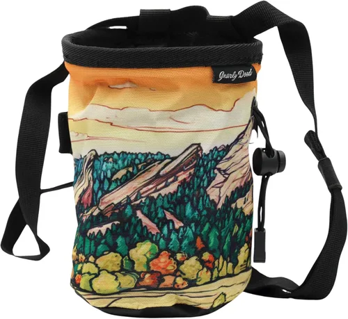 Vista 8 de Bolsa de tiza para escalada en roca, para exteriores, gimnasio y bouldering, cinturón ajustable, cierre de cordón duradero y bolsillo con cremallera