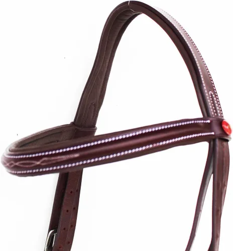 Vista 3 de Horse English Padded Leather Jumping Adjustable Figure 8 Bridle Full 803447