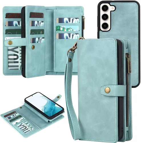 Vista 9 de TwoHead - Funda tipo cartera para Samsung Galaxy S22, 11 tarjeteros, color negro Sueño Negro
