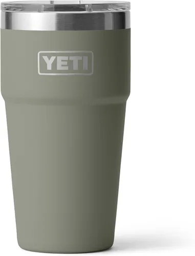Vista 31 de YETI Rambler - Vaso apilable de 20 onzas, acero inoxidable, aislado al vacío con tapa MagSlider Verde mar