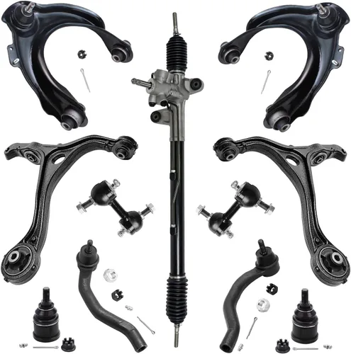 Vista 100 de Detroit Axle - Kit de suspensión delantera de 10 piezas para Chevrolet Trailblazer GMC Envoy 2004-2007 2005 2006 Soportes de brazo de control