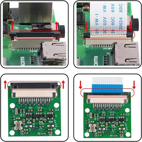 Vista 5 de Aokin para módulo de cámara Raspberry Pi, 5MP 1080P con sensor OV5647 módulo de cámara de video para Raspberry Pi A/B/B+/2/3/3B+/4 con cable