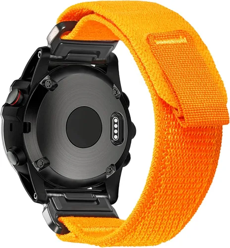 Vista 10 de Compatible con Garmin, Banda Deportiva de Nylon de Bucle de Montaña para fēnix/Forerunner/Approach/MARQ/quatix/Serie D2, Banda de Reemplazo Negro