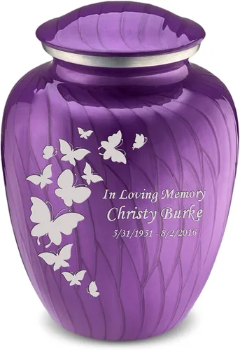 Vista 26 de Geturns Embrace Pequeñas Urnas Personalizadas de Mariposa para Cremación de Cenizas Humanas Urnas Funerarias Negras para Hombres y Mujeres 20 kg