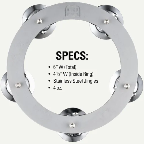 Vista 5 de Meinl Platillos Ching Ring Pandereta Jingle Efecto - NO HECHO EN CHINA Hihat/Crash/Ride/Stack/Effects, Stainless Steel, Bright Tone, No