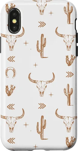 Vista 4 de Funda rústica elegante con diseño de calavera de toro sureño para iPhone 16