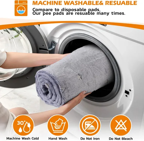 Vista 4 de LOOBANI Almohadillas lavables para orina para perros, almohadillas reutilizables para orina para entrenamiento de perros y cachorros, tapete