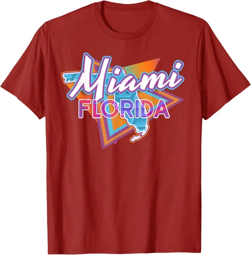 Vista 23 de Camiseta retro vintage de Miami Florida, Negro, S