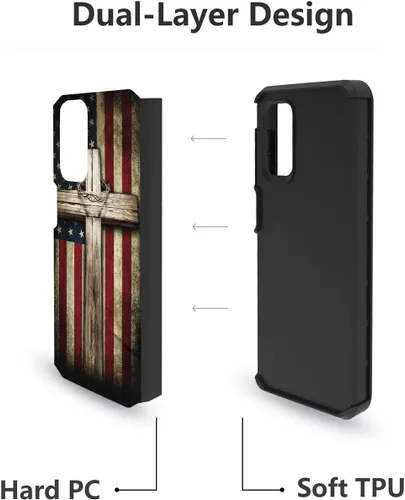 Vista 5 de Funda para teléfono Galaxy A23 5G, resistente 2 en 1 de doble capa híbrida de policarbonato duro y silicona suave a prueba de golpes, funda