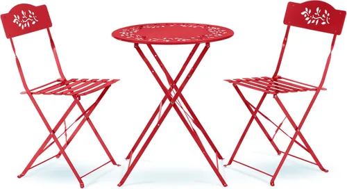 Vista 12 de Alpine, juego de mesa y sillas de metal, con 2 sillas, Azul