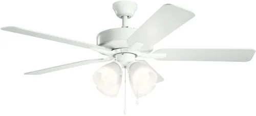Vista 8 de 330016MWH Basics Pro Premier - Ventilador de techo de 52 pulgadas con luces LED, color blanco mate