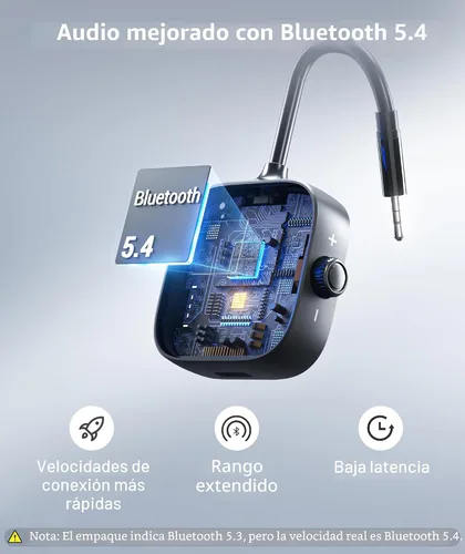 Vista 6 de Syntech Transmisor Bluetooth de avión 5.4 para 2 auriculares, pantalla HD Negro
