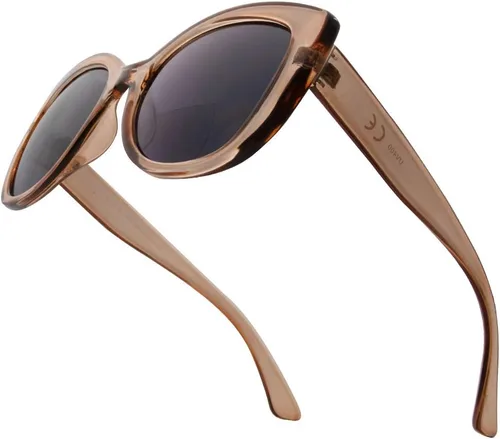 Vista 8 de VITENZI Gafas de sol de lectura completa para mujer, lentes de sol de lectura tintadas con lectores completos integrados, Barletta Negro