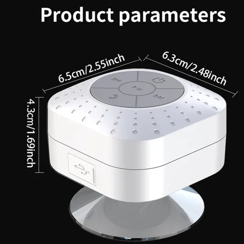 Vista 4 de Altavoces de Ducha Bluetooth, Altavoz Inalámbrico Portátil para Exteriores con Ventosa, se Empareja Fácilmente con Teléfonos, Tabletas, Computadora