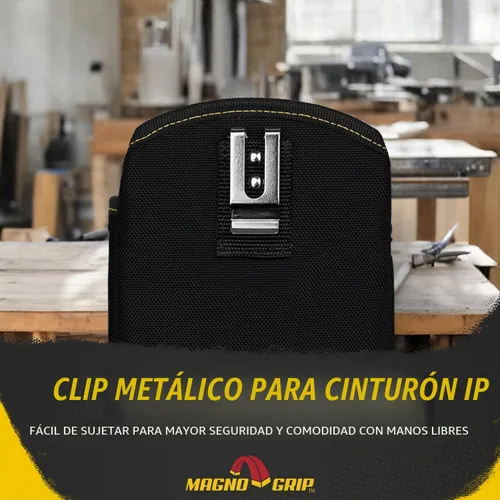 Vista 3 de MagnoGrip Bolsa para clavos de 3 bolsillos con almacenamiento magnético integrado - Poliéster balístico 1680D duradero, interior y exterior