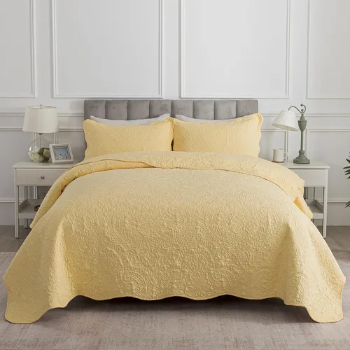 Vista 39 de HoneiLife Juego de ropa de cama tamaño Queen, juego de edredón de microfibra para cama Queen, colchas ligeras de 3 piezas, edredones reversibles