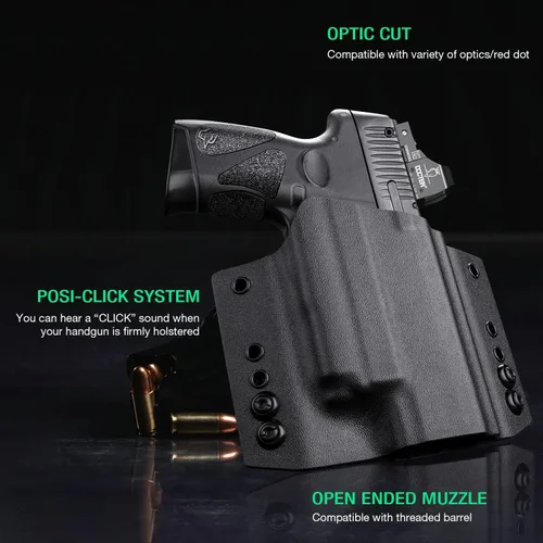 Vista 4 de WARRIORLAND Taurus G2C / G3C Olight Baldr Mini Holster OWB Kydex Made Optic Cut Ajuste: Taurus G2C / G3C / Millennium G2 PT111 / PT140 con BALDR