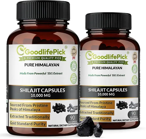 Vista 7 de Cápsulas puras de Shilajit del Himalaya. Shilajit natural de máxima fuerza rica en trazas minerales y ácido fúlvico. Abastecimiento de alta altitud.